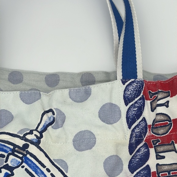 S.S. Brighton Canvas Tote Nautical Sail Away Patriotic Design Double Handle - Picture 6 of 13